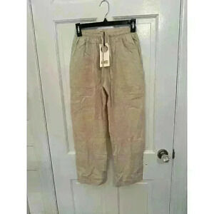 Charlie Holiday Anthropologie Natural‎ Linen Dalia Beach Pants size 2 NWT
